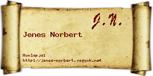 Jenes Norbert névjegykártya